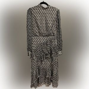 SALONI ruffled high neck maxi dress SZ 8